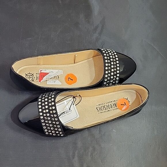 BRAND NEW HARBORSIDE RHINESTONES EMBELLISHMENTS SLIDES BALLET FLATS SHOE - Picture 7 of 12